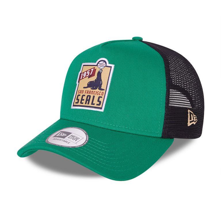 Gorras New Era Mlb Verdes - San Francisco Seals MiLB Patch A-Frame Trucker 92463AXUN